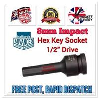 8mm HALFORDS ADVANCED 1/2 Drive Impact Hex Key Socket Tool *FREE RAPID POST*