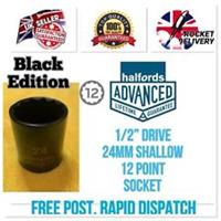 24mm HALFORDS ADVANCED 1/2 Drive Black Edition 12 Point Socket *Free Post*