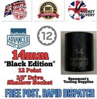 14mm Halfords Advanced 3/8 Drive BLACK EDITION Socket 12 Point *FREE POST*