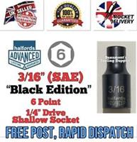 3/16 SAE Halfords Advanced Black Edition 6 Point Socket 1/4 Drive Standard