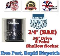 3/4 A/F Halfords Advanced 3/8 Drive Shallow Socket Tool 6 Point FREE POST
