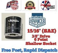 15/16 A/F Halfords Advanced 3/8 Drive Shallow Socket Tool 6 Point FREE POST