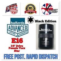 E16 Halfords Advanced Female Torx Star 3/8 Drive Socket Tool Black Edition
