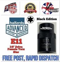 Halfords Advanced E11 Torx Female Torx Star 3/8 Drive Socket Tool Black Edition