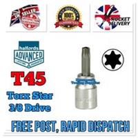 T45 Halfords Advanced Torx Star 3/8 Drive Socket Tool *FREE RAPID POST* NEW