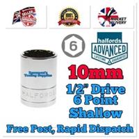 10mm HALFORDS ADVANCED 1/2 Drive Shallow 6 Point Socket *FREE RAPID POST * NEW