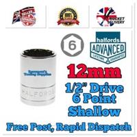 12mm HALFORDS ADVANCED 1/2 Drive Shallow 6 Point Socket *FREE RAPID POST * NEW