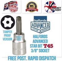 T45 Halfords Advanced Tamper Proof Torx Star 3/8 Drive Socket Tool *FREE POST*
