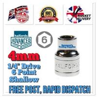 4mm Halfords Advanced 6 Point Chrome Socket 1/4 Drive Standard *FREE POST* NEW