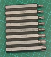 New Set Halfords Advanced Long Reach, 75mm Security Torx Bits 10mm Shank T20-T55