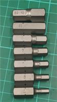 New Set Halfords Advanced Short, 30mm Hex Bits 10mm Shank 4-12mm