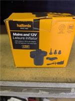 2 X Halford 240V Main/12V In-Car Adaptor Portable Electric Leisure Inflator -I1
