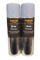 Plastic primer grey spray paint Halford Pack X2