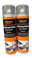 Clear Laquer Gloss Universal Spray Paint Halfords Pack X3