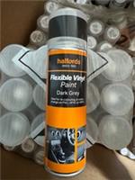 FLEXIBLE VINYL PAINT DARK GREY , FAST DRYNG, PACK 2 SPRAY CANS 300 ML, HALFORDS