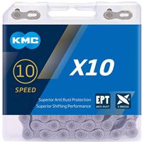 Kmc X10 Ept 10 Speed Chain, Silver, 114L