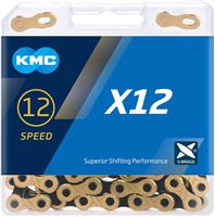 Kmc X12 Ti-N 12 Speed Chain, Black/Gold, 126L