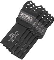 Faithfull Flush Cut Wood-Metal Blade 22mm Bi-Metal - Pack of 5