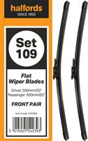 Halfords Set 109 Wiper Blades - Front Pair