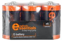 Halfords Essential Batteries D X6