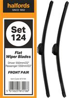 Halfords Set 124 Wiper Blades - Front Pair