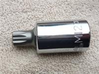 HALFORDS ADVANCED M12 SPLINE SOCKET, TRIPLE SQUARE, 1/2 DRIVE, NEW