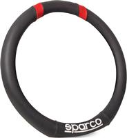 Sparco Flat Base Steering Wheel Cover - Black/Red