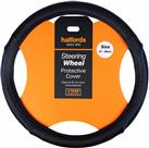 Halfords Black With Blue Edging Steering Wheel Cover