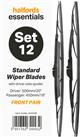 Halfords Essentials Wiper Blade Set 12