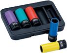 Bahco Colour Coded 17, 19, 21, 22 And 24Mm Impact Wheel Socket Set