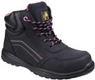 Ambler Lydia Safety Boot With Zip - Black, Size 3