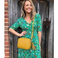 Mustard Leather Tassel Camera Bag