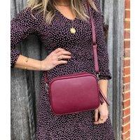 Burgundy Leather Tassel Camera Bag