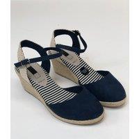 Navy Wedge Espadrilles Size 3.5