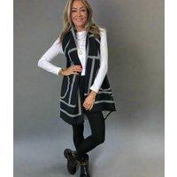 Black Geo Cashmere Blend Reversible Scarf