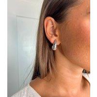 Silver Hammered Teardrop Earrings