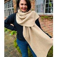 Beige Lucy Boucle Wool Blend Scarf Size One Size