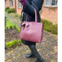Burgundy Bow Detail Tote Bag Size One Size