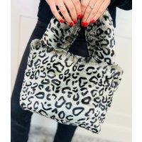 Leopard Faux Fur Tote Bag Size One Size