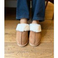 Chestnut Faux Fur Mule Slippers Size 3
