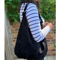 Black Suede Willow Slouch Bag