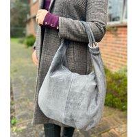 Grey Suede Zipped Tote Bag Size One Size