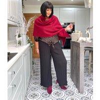 Burgundy Lucy Boucle Wool Blend Scarf Size One Size