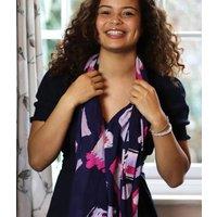 Pom Navy Brushstrokes Scarf Size One Size
