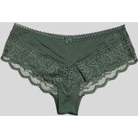 Green Lace Trim Midi Briefs Size 26