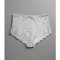 White Lace Trim Full Briefs Size 8