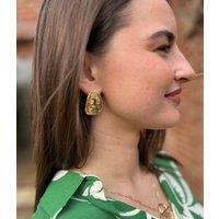 Gold Hammered Dome Earring Size One Size
