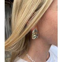 Silver Hammered Dome Earring Size One Size