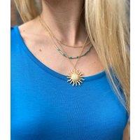 Gold Sun Layered Necklace Size One Size