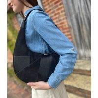 Black Designer Half Moon Suede Bag